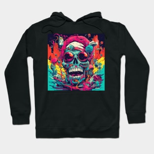 Psychedelic Brightly Colored Skulls and Skeletons Hoodie